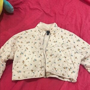 Floral Beige/Light pink Women's Jacket